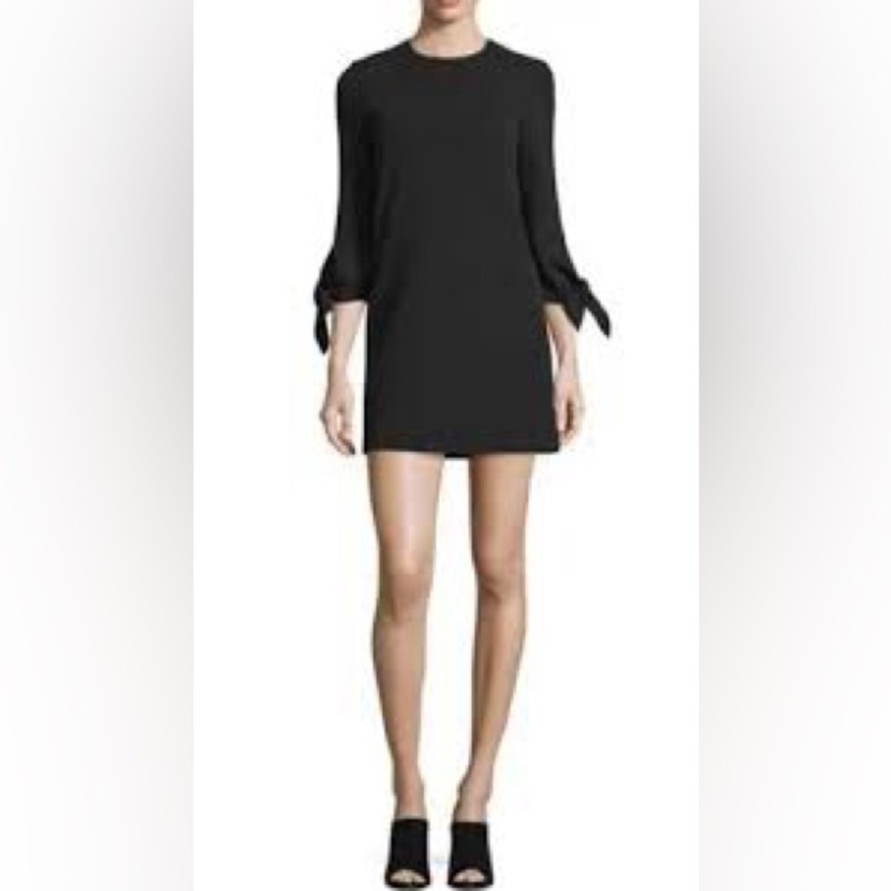 TIBI Shift Dress with Sculpted Sleeve lined size 2 black